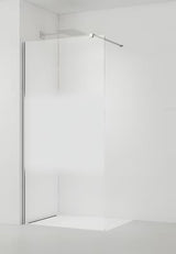 Walk-in dušo sienelė SAT Walk-in 100 cm chromo spalvos, su skaidriu stiklu ir matine juosta