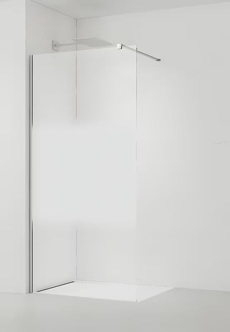 Walk-in dušo sienelė SAT Walk-in 100 cm chromo spalvos, su skaidriu stiklu ir matine juosta