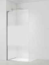 Walk-in dušo sienelė SAT Walk-in 100 cm, chromo spalvos, su skaidriu stiklu ir privatumo juosta