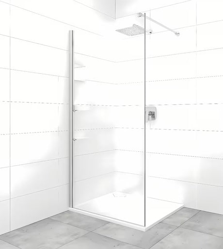 Walk-in dušo sienelė SAT Walk-in 100 cm su skaidriu stiklu ir chromuotu stabilizatoriumi