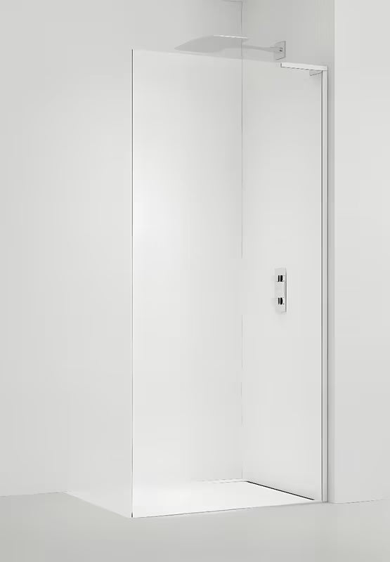 SAT Walk-in walk in Dušo-Sienelė 100 cm, baltos spalvos, su skaidriu grūdintu stiklu