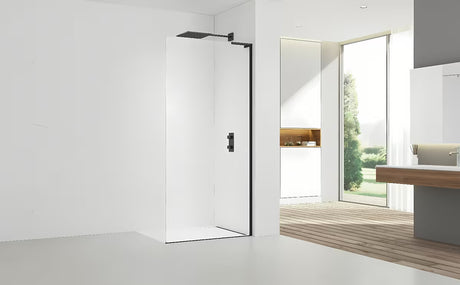Walk-in dušo sienelė SAT Walk-in 100 cm, juodos matinės spalvos, su skaidriu grūdintu stiklu