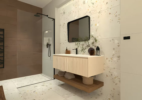 Walk-in dušo sienelė SAT Walk-in 100 cm, juodos matinės spalvos, su skaidriu grūdintu stiklu