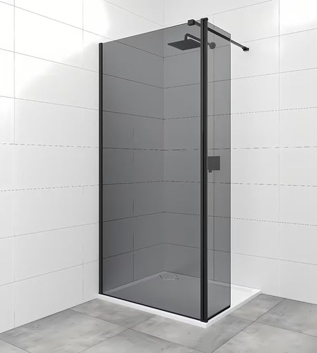 SAT Walk-in walk in Dušo-Sienelė 110 cm, juodos spalvos, su nepermatomu dūminio efekto stiklu