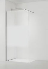 SAT Walk-in walk in Dušo-Sienelė 110 cm, chromo spalvos, su skaidriu stiklu ir privatumo juosta