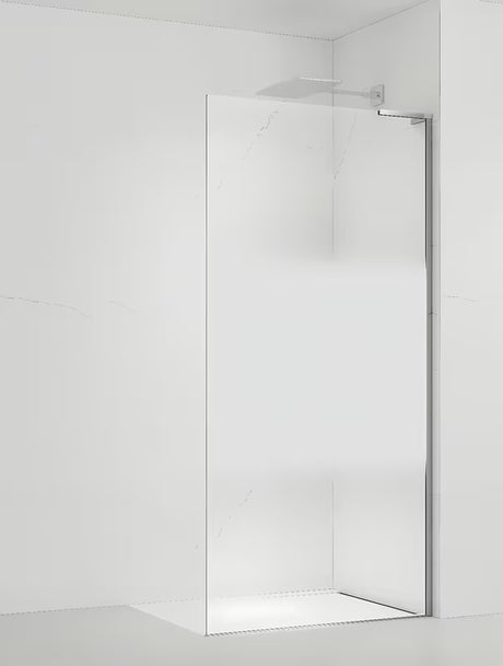 Walk-in dušo sienelė SAT Walk-in 110 cm, chromo spalvos, su skaidriu stiklu ir matine juosta