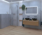 Walk-in dušo sienelė SAT Walk-in 110 cm, chromo spalvos, su skaidriu grūdintu stiklu ir Easy Clean danga.