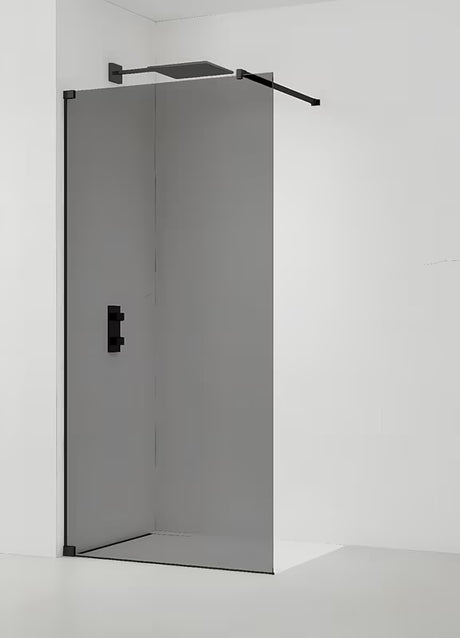 SAT Walk-in walk in Dušo-Sienelė 120 cm juodos spalvos su nepermatomu dūminiu stiklu.