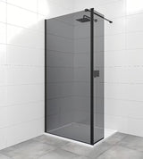 SAT Walk-in walk in Dušo-Sienelė 120 cm, juodos spalvos, su nepermatomu stiklu ir dūminiu efektu