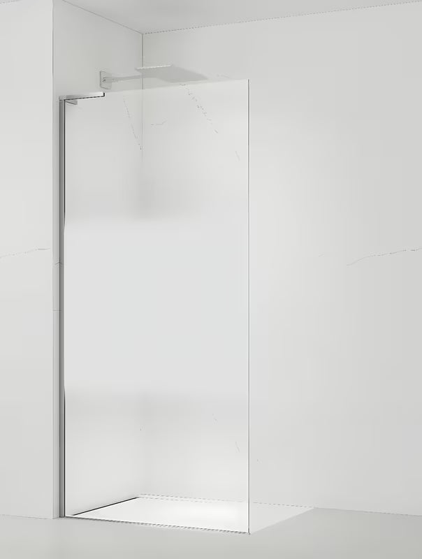 SAT Walk-in walk in Dušo-Sienelė 120 cm, chromo spalvos, su skaidriu stiklu ir privatumo juosta