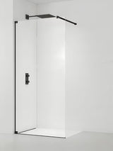 SAT Walk-in walk in Dušo-Sienelė 120 cm juodos spalvos su skaidriu grūdintu stiklu
