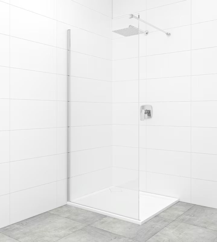 SAT Walk-in walk in Dušo-Sienelė 120 cm su skaidriu stiklu ir chromo profiliu