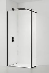 SAT Walk-in walk in Dušo-Sienelė 120 cm juodos spalvos su skaidriu stiklu be dekoro