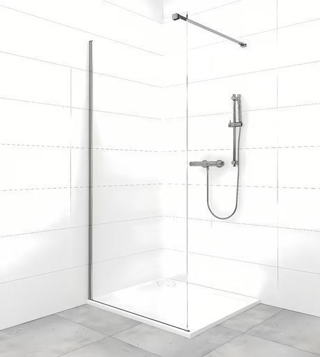 Walk-in dušo sienelė SAT Walk-in 120 cm su skaidriu stiklu ir PVD Gun metal profiliais