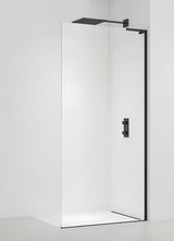 Walk-in dušo sienelė SAT Walk-in 120 cm, juodos matinės spalvos, su skaidriu grūdintu stiklu