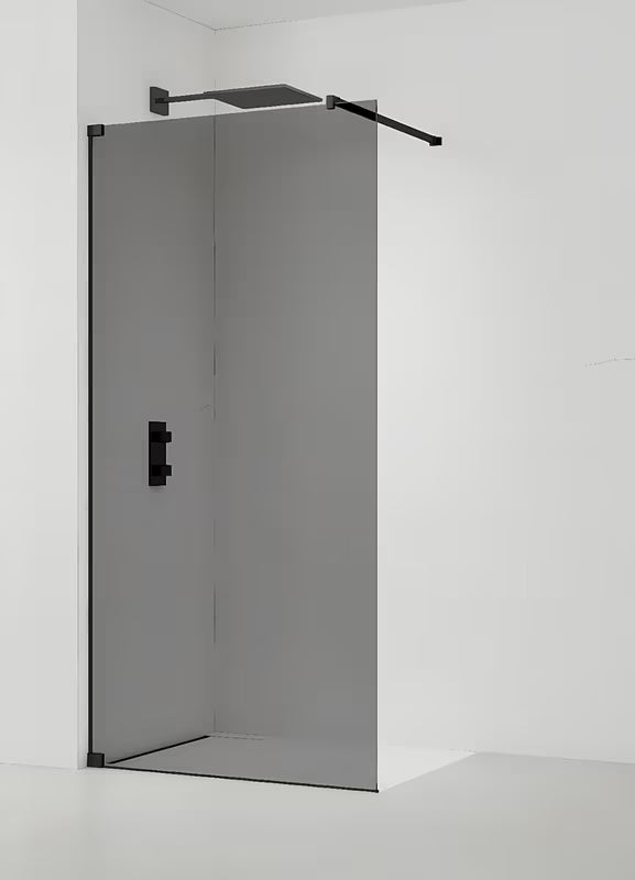 SAT Walk-in walk in Dušo-Sienelė 140 cm, juodos spalvos, nepermatomas dūminis stiklas
