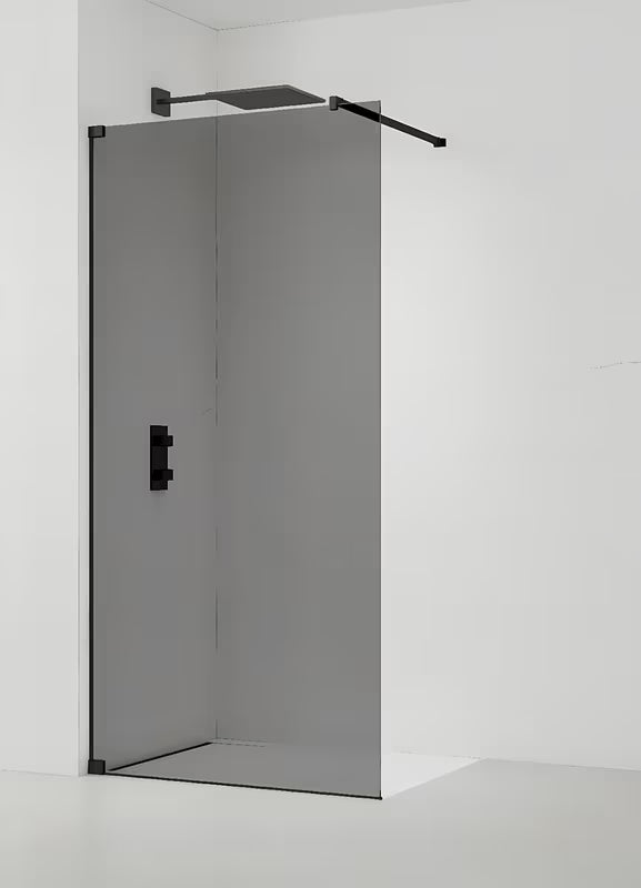 SAT Walk-in walk in Dušo-Sienelė 140 cm, juodos spalvos, nepermatomas dūminis stiklas