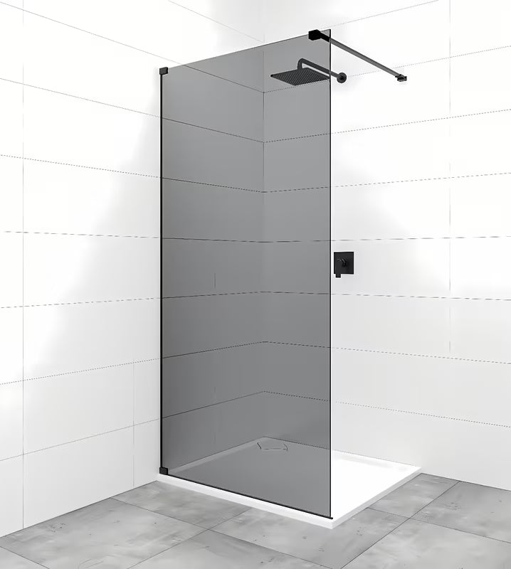 SAT Walk-in walk in Dušo-Sienelė 140 cm, juodos spalvos, nepermatomas dūminis stiklas