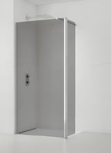 SAT Walk-in walk in Dušo-Sienelė 140 cm blizgaus chromo spalvos su nepermatomu stiklu ir dūminiu efektu