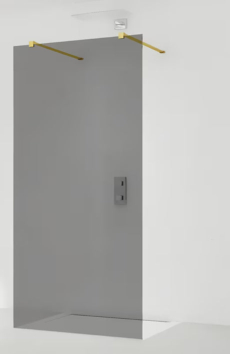 SAT Walk-in walk in Dušo-Sienelė 140 cm berėmės konstrukcijos su auksinės spalvos tvirtinimo strypais