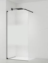 Juoda walk in Dušo-Sienelė SAT Walk-in 140x200 cm iš skaidraus stiklo su matine juosta