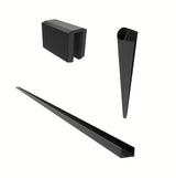 Juoda walk in Dušo-Sienelė SAT Walk-in 140x200 cm iš skaidraus stiklo su matine juosta