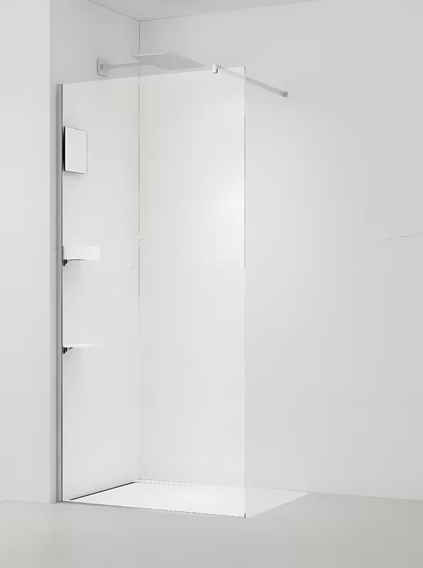 Walk-in dušo sienelė SAT Walk-in su 8 mm skaidriu stiklu ir chromuotu profiliu
