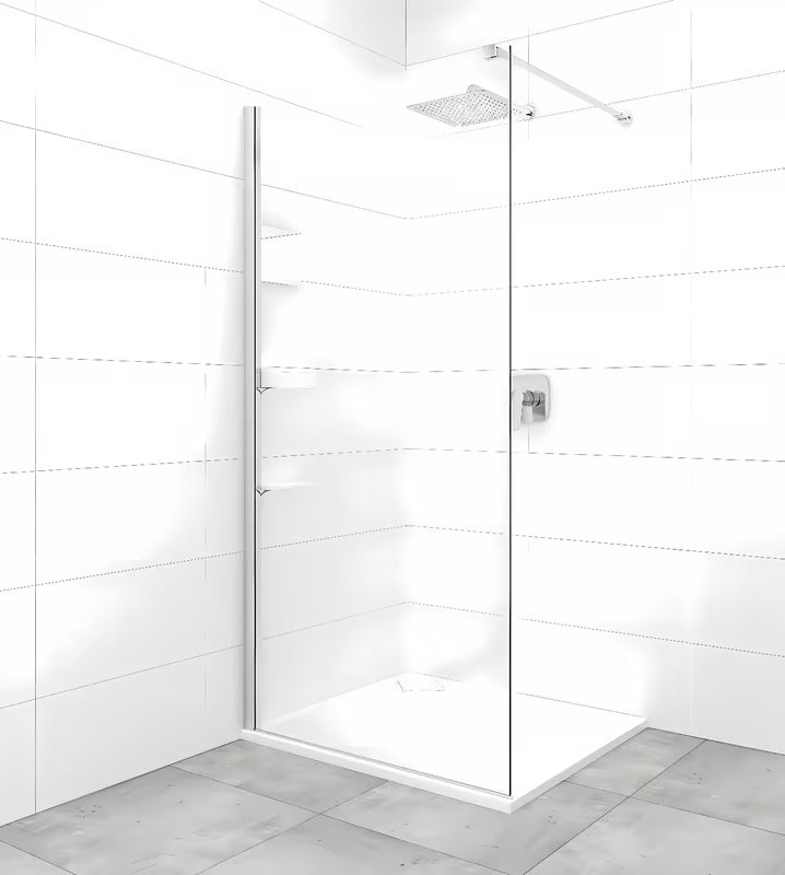 Walk-in dušo sienelė SAT Walk-in su 8 mm skaidriu stiklu ir chromuotu profiliu