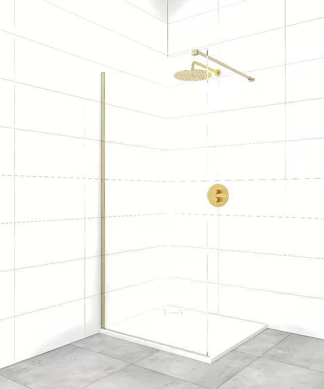 SAT Walk-in walk in Dušo-Sienelė 140 cm žalvario spalvos su skaidriu stiklu