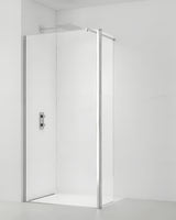 SAT Walk-in walk in Dušo-Sienelė 140 cm, blizgaus chromo spalvos, su skaidriu stiklu be dekoro