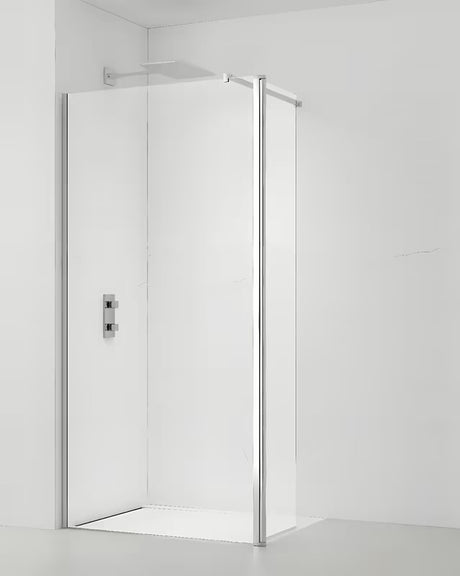 SAT Walk-in walk in Dušo-Sienelė 140 cm, blizgaus chromo spalvos, su skaidriu stiklu be dekoro