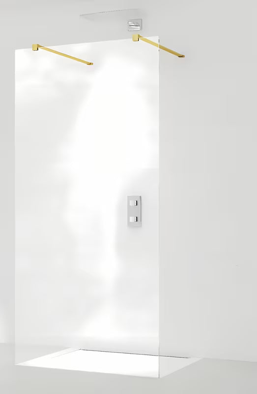 SAT Walk-in walk in Dušo-Sienelė 140 cm berėmė su auksinės spalvos tvirtinimo laikikliais