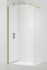Walk-in dušo sienelė SAT Walk-in 150 cm su auksiniais profiliais ir skaidriu grūdintu stiklu