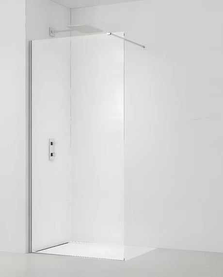 Dušo sienelė SAT Walk-in 60x200 cm su skaidriu stiklu ir blizgaus chromo profiliais.