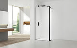 Juoda walk-in dušo sienelė SAT Walk-in 60 cm su skaidriu stiklu ir EasyClean danga.