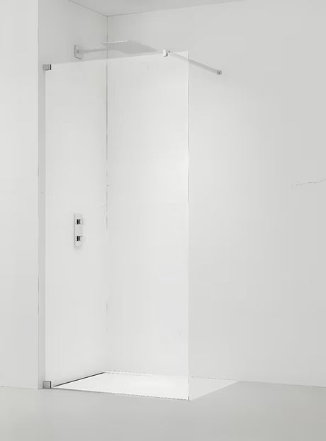 Walk in dušo-sienelė SAT Walk-in 70 cm, su skaidriu stiklu be dekoro ir blizgaus chromo profiliais.