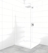 Fiksuota walk in Dušo-Sienelė SAT Walk-in 70x200 cm, su skaidriu stiklu ir baltais profiliais