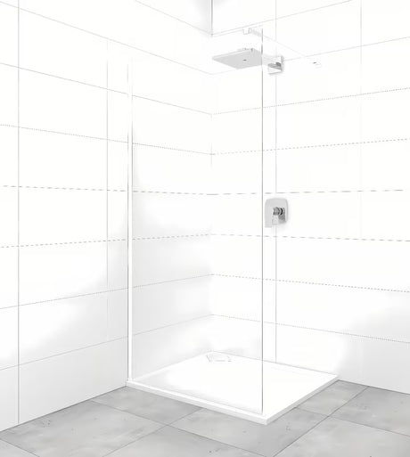 Fiksuota walk in Dušo-Sienelė SAT Walk-in 70x200 cm, su skaidriu stiklu ir baltais profiliais