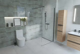 Walk-in dušo sienelė SAT Walk-in 70 cm, su skaidriu stiklu ir juodais matiniais profiliais