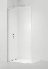 Balta walk-in dušo sienelė SAT Walk-in 70 cm su skaidriu grūdintu stiklu ir EasyClean danga.