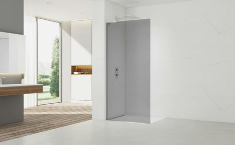 Dušo sienelė SAT Walk-in 80 cm, chromo spalvos, su dūmintu stiklu ir EasyClean danga