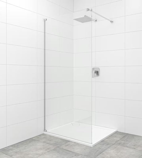 Walk-in dušo sienelė SAT Walk-in 80 cm chromo spalvos su skaidriu grūdintu stiklu