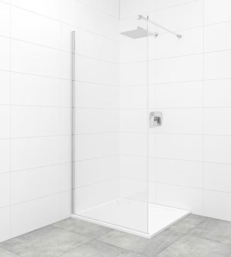 SAT Walk-in walk in Dušo-Sienelė 80 cm chromo spalvos su skaidriu grūdintu stiklu