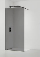 SAT Walk-in walk in Dušo-Sienelė 90 cm, juodos spalvos, su nepermatomu dūminiu stiklu