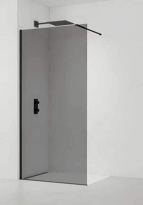 SAT Walk-in walk in Dušo-Sienelė 90 cm, juodos spalvos, su nepermatomu dūminiu stiklu