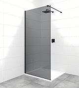 SAT Walk-in walk in Dušo-Sienelė 90 cm, juodos spalvos, su nepermatomu dūminiu stiklu
