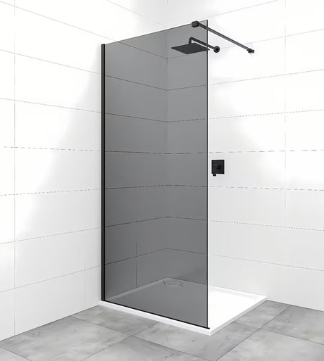SAT Walk-in walk in Dušo-Sienelė 90 cm, juodos spalvos, su nepermatomu dūminiu stiklu