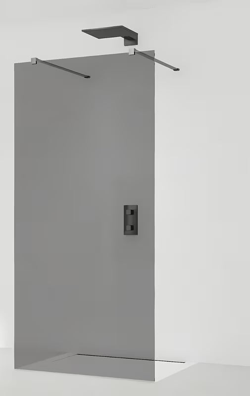 SAT Walk-in walk in Dušo-Sienelė 90 cm juodos spalvos, su berėmiu stiklu