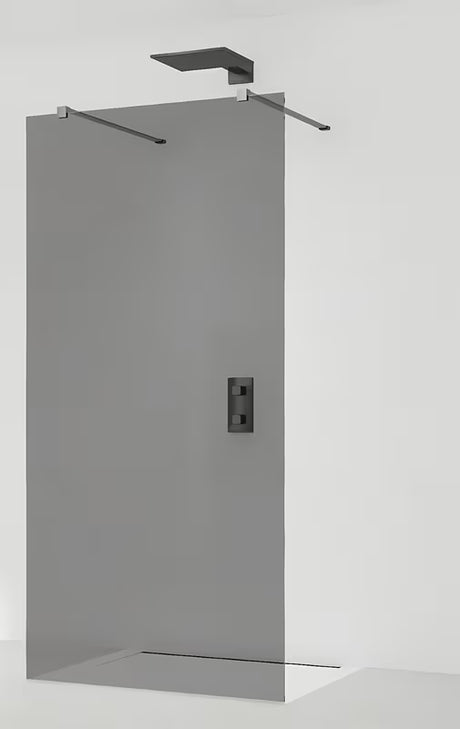 SAT Walk-in walk in Dušo-Sienelė 90 cm juodos spalvos, su berėmiu stiklu