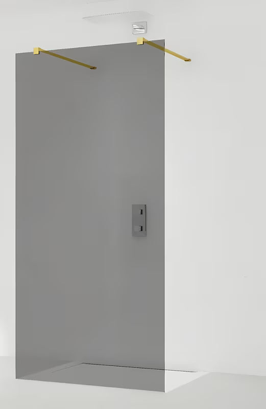 Walk in Dušo-Sienelė SAT Walk-in 90 cm su auksiniu profiliu ir dūmintu stiklu